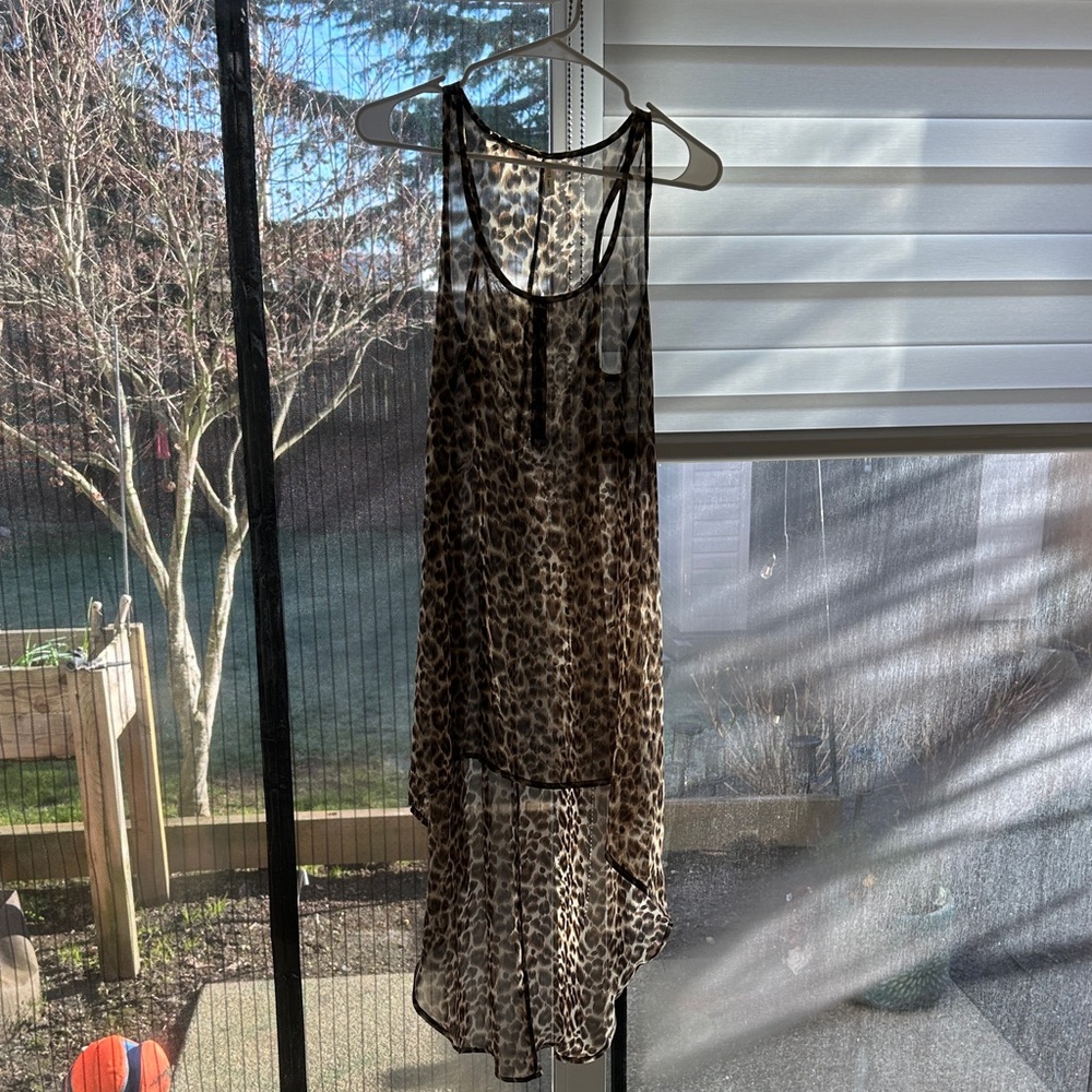Chic Leopard Print Sheer Dress